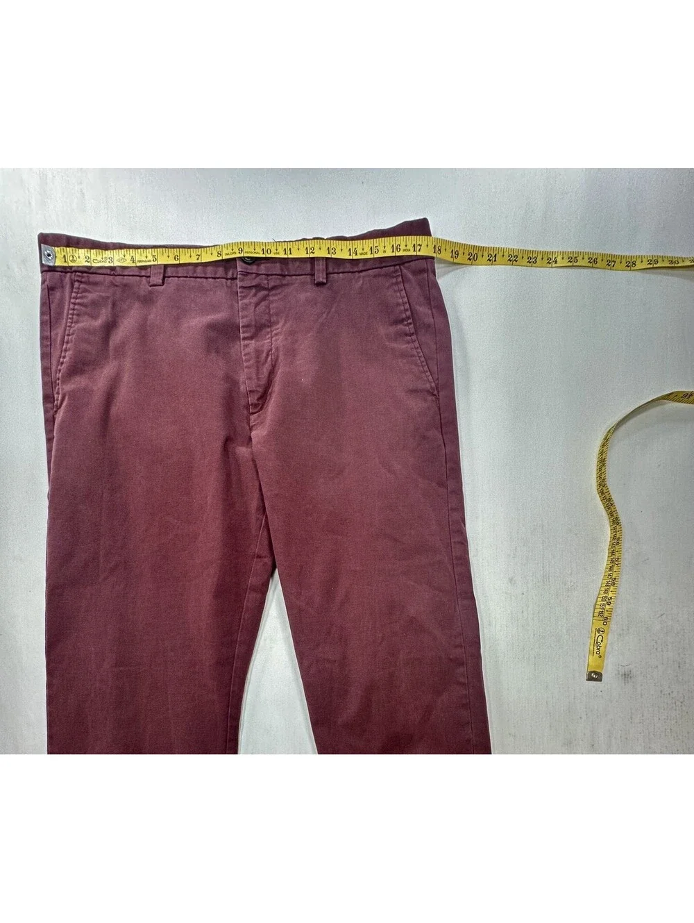 Banana Republic Fulton Skinny Flat Chinos Maroon Mens 35/34